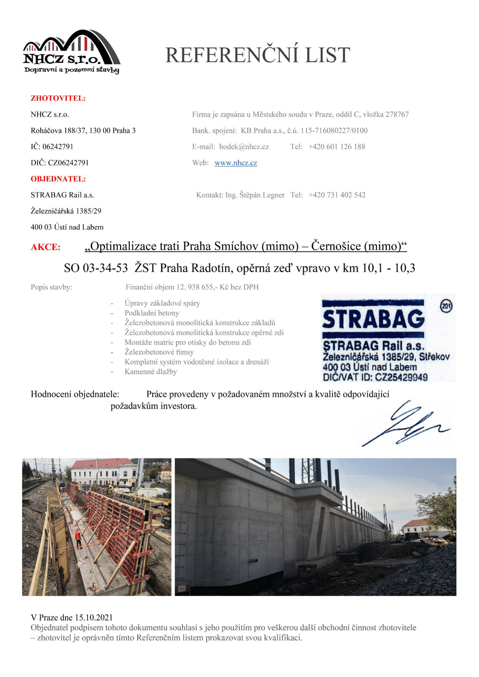 Opěrná zeď Radotín